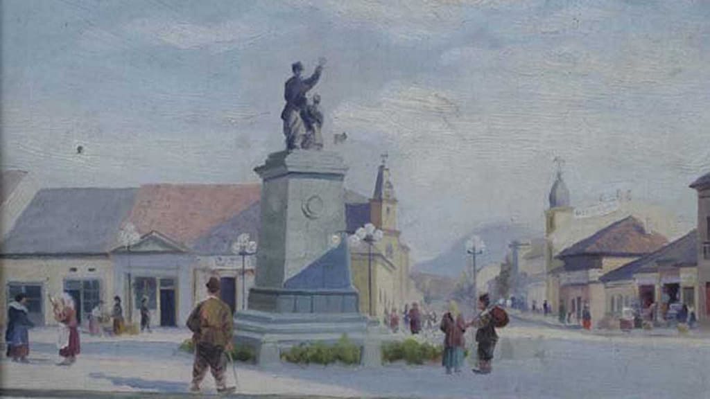 Slika "Centar Zaječara", Anatolij Bajev 1933.